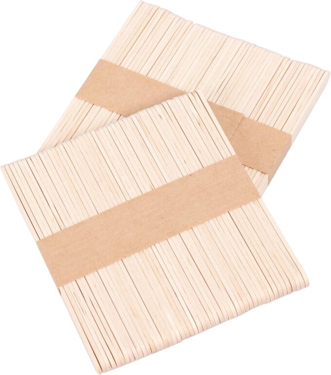 ANTETOK 100 Stück Eisstiele aus Holz, 114mm Holzlollystäbchen für Bastelarbeiten, Premium Popsicle Sticks für DIY-Projekte, zum Herstellen von hausgemachten Bastelarbeiten und Pflanzenetiketten