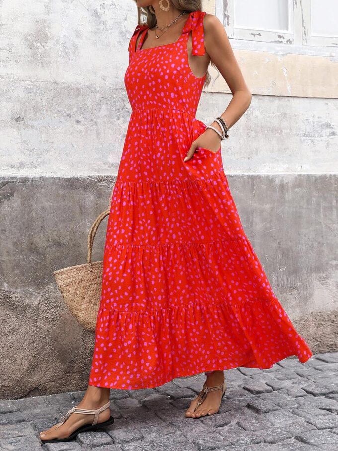 PRETTYGARDEN Women Dresses 2025 Summer Floral Sleeveless Maxi Dress Casual Spaghetti Strap Tiered Flowy Beach Long Dress – Bild 3