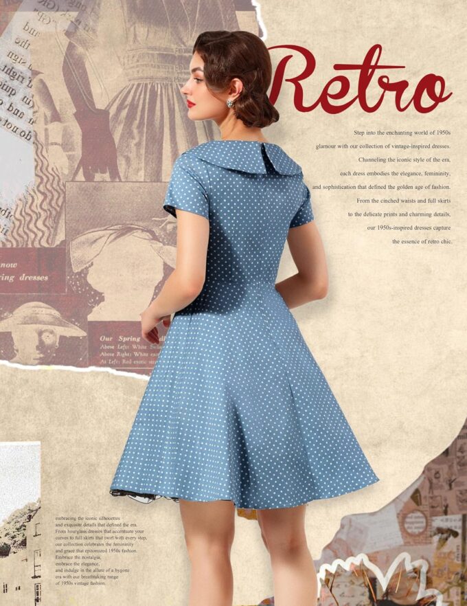 Wedtrend Women's 1950s Vintage Audrey Hepburn Style Cocktail Swing Dresses – Bild 3