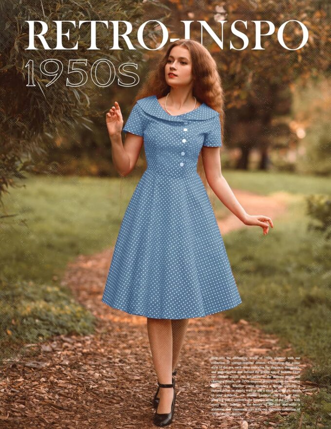 Wedtrend Women's 1950s Vintage Audrey Hepburn Style Cocktail Swing Dresses – Bild 2