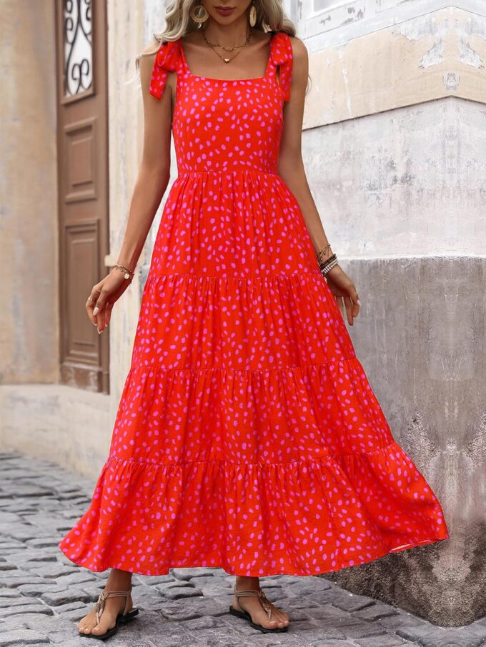 PRETTYGARDEN Women Dresses 2025 Summer Floral Sleeveless Maxi Dress Casual Spaghetti Strap Tiered Flowy Beach Long Dress – Bild 6