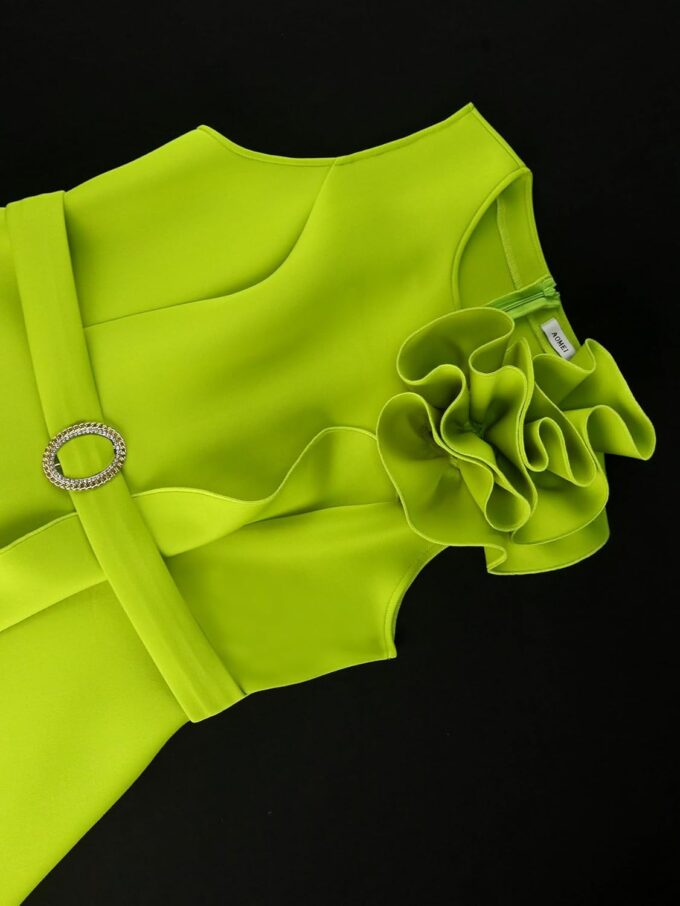 ONTINVA Damen Cocktailkleid, figurbetont, Rüschen, ärmellos, formell, Mini-Bleistiftkleid, Kirche, Freizeit, Arbeit, Party, Midi-Kleider – Bild 7