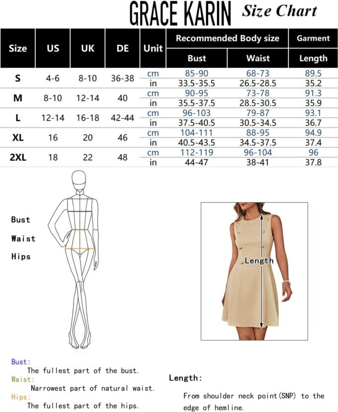 GRACE KARIN Cocktail-Minikleider für Damen, ärmellos, lässig, 2025, Sommerkleid, elegant, formelle Kleider – Bild 6