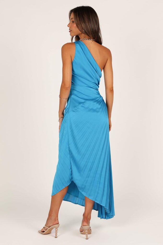 Petal & Pup Women's Flin Pleated One Shoulder Midi Dress – Bild 5