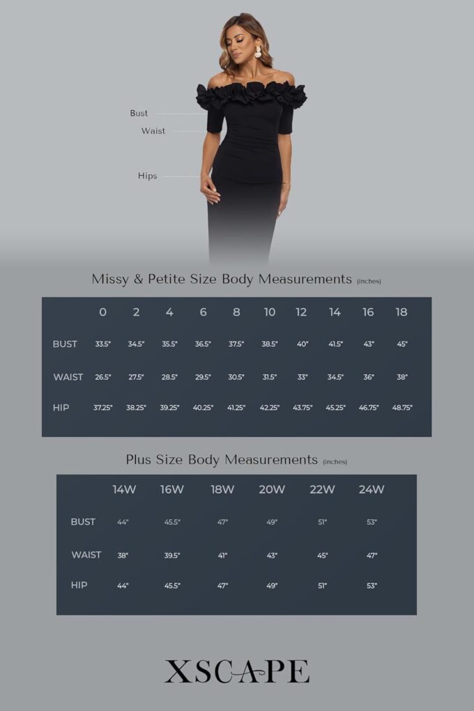 Xscape Women's Plus One Shoulder Ruffle Bodice Floor Length Side Slit Evening Dress – Bild 5