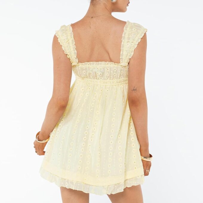Women's Summer Babydoll Mini Dress Spaghetti Strap Sleeveless Party Short Y2k Swing Dresses A Line Sundress – Bild 4