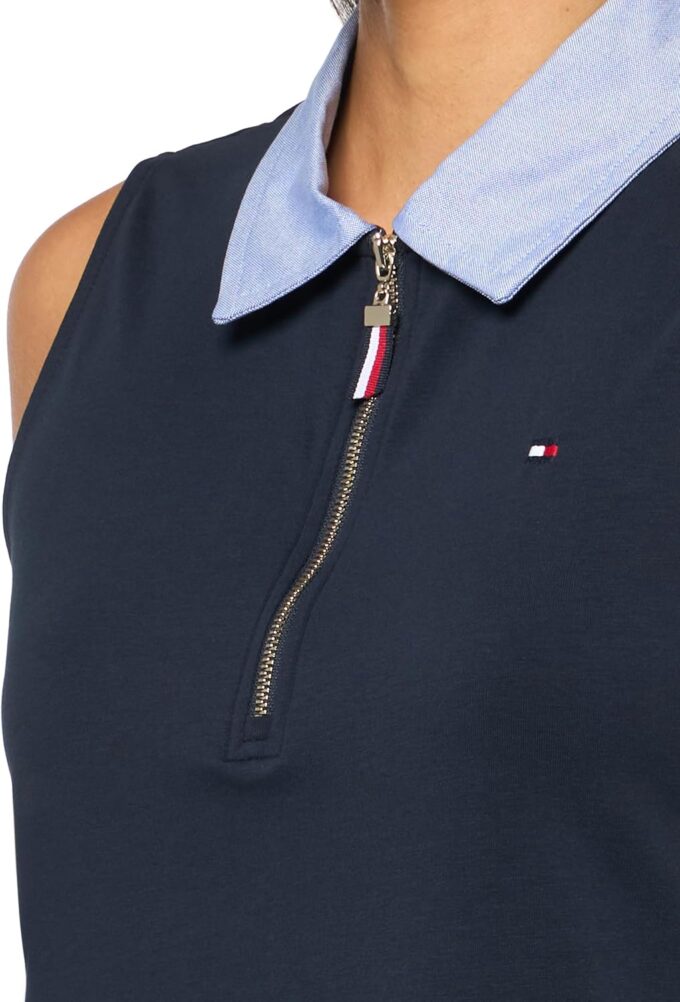 Tommy Hilfiger Women's Sleeveless Collared Front Zip Tank Dress – Bild 3