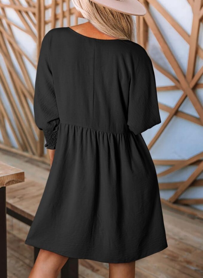 Dokotoo Womens Summer Dresses Casual Tunic Dress Short Sleeve Crew Neck Flowy Babydoll Dress – Bild 7