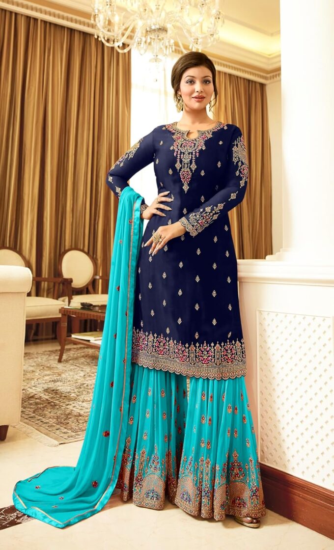 Indian/Pakistani Eid Ramzan Party Wear Wedding Wear Sharara Style Salwar Suit for Women – Bild 2