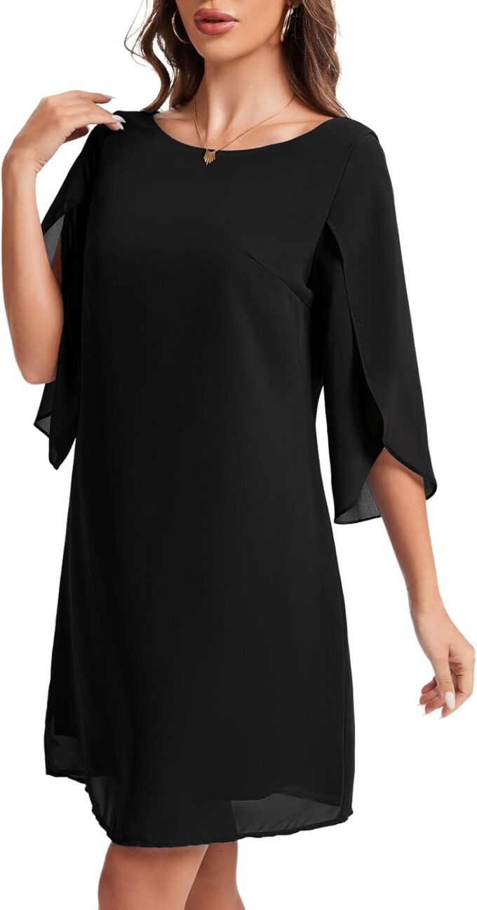 Dresses for Women 2025 Summer Dress of Flutter 3/4 Sleeve