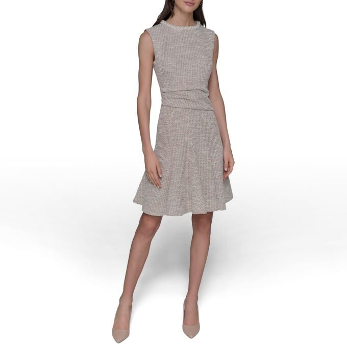 KARL LAGERFELD Women's Flare Skirt Sleeveless Stretch Dress – Bild 2