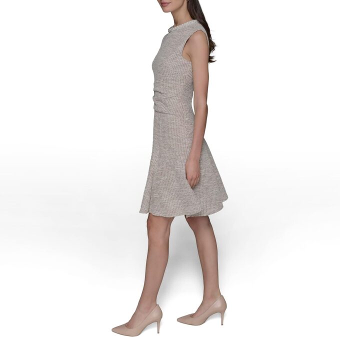KARL LAGERFELD Women's Flare Skirt Sleeveless Stretch Dress – Bild 3