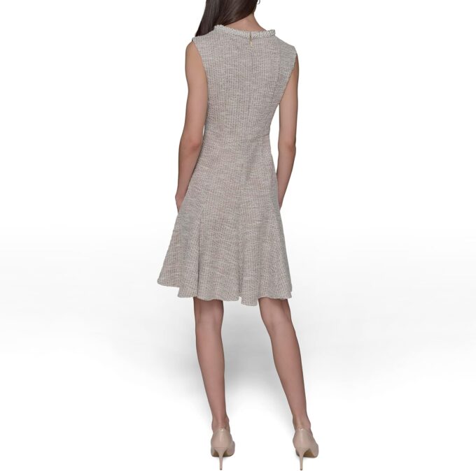 KARL LAGERFELD Women's Flare Skirt Sleeveless Stretch Dress – Bild 4