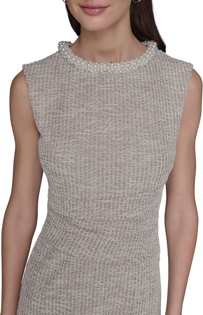 KARL LAGERFELD Women's Flare Skirt Sleeveless Stretch Dress – Bild 5