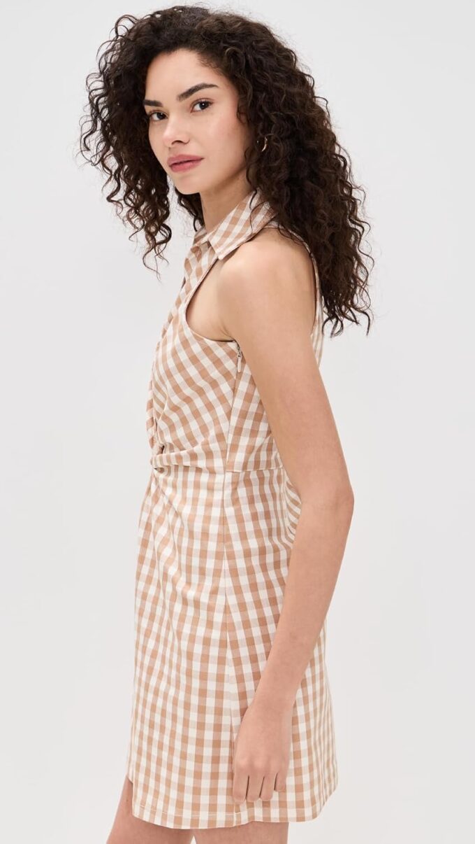 Cinq à Sept Women's Gingham Denim Sleeveless McKenna Dress – Bild 4