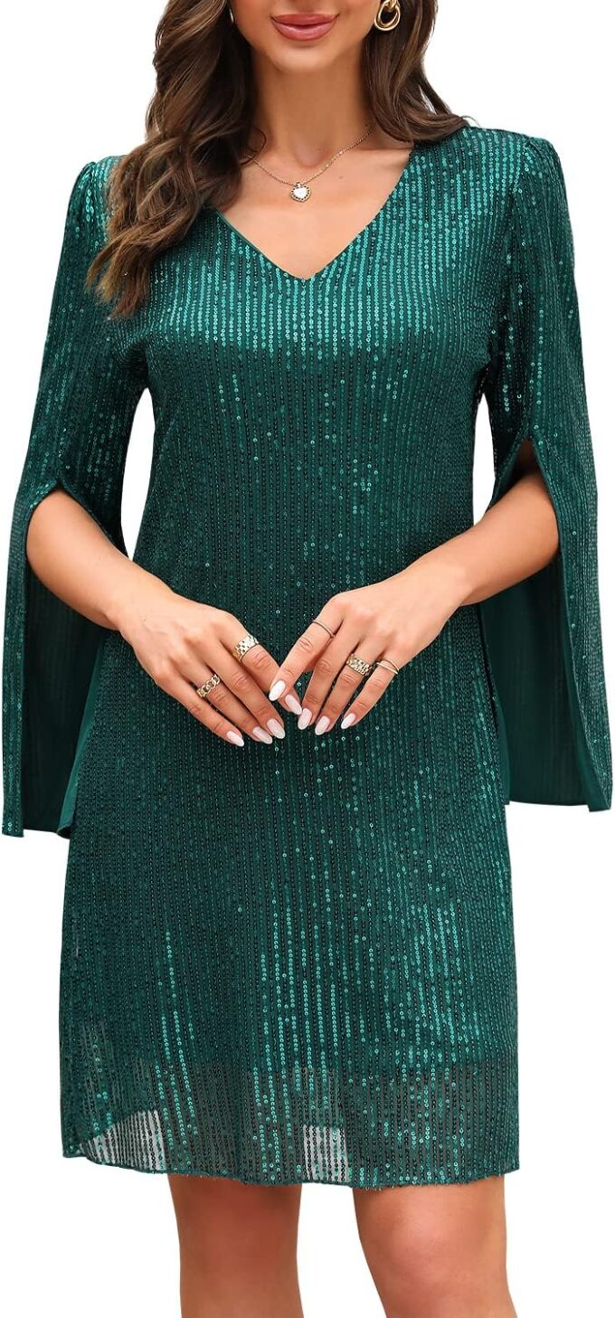 Wedding Guest Cocktail & Formal Dresses for Women - Lace Sequin Prom Evening Dress – Bild 5