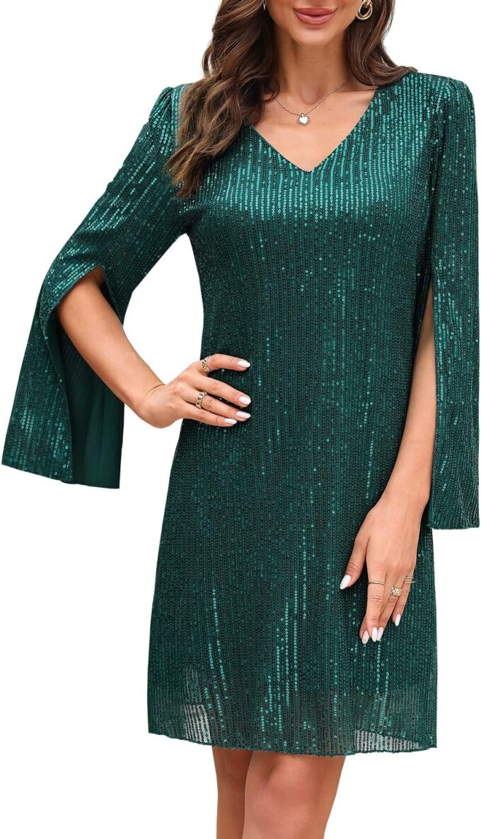 Wedding Guest Cocktail & Formal Dresses for Women - Lace Sequin Prom Evening Dress – Bild 7