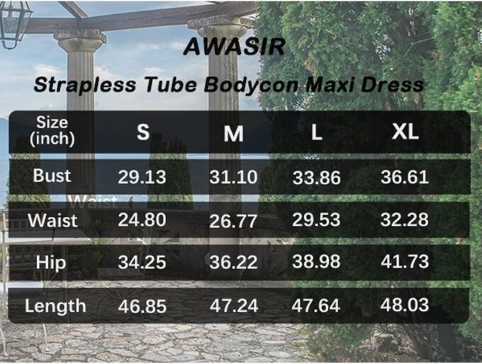 Women's Casual Bodycon Long Dresses Strapless Tube Top Side Slit Maxi Dress – Bild 5