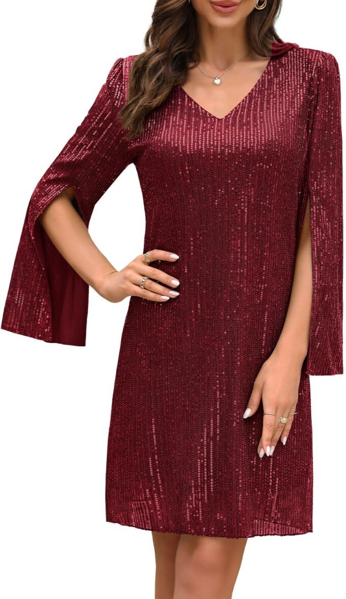 Wedding Guest Cocktail & Formal Dresses for Women - Lace Sequin Prom Evening Dress – Bild 6