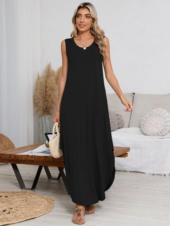 BELAROI Womens Plus Size Maxi Dress Sundress Summer Casual Sleeveless Scoop Neck Pockets Beach Swimsuit Coverup Loose Outfits – Bild 6