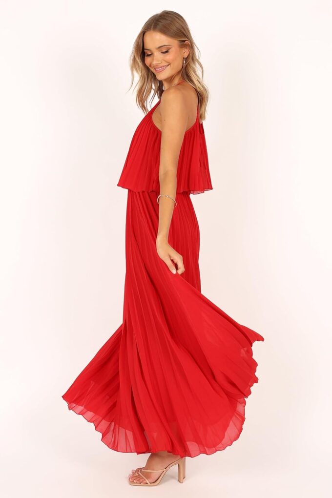 Petal & Pup Women's Gia Pleated Halterneck Maxi Dress – Bild 4