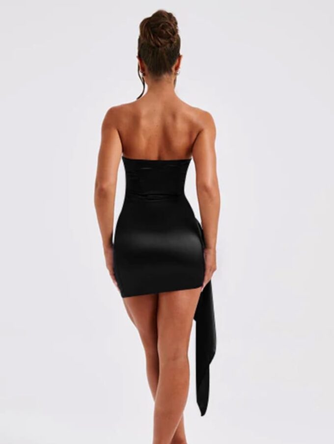 BEAGIMEG Women's Sexy Bodycon Sleeveless Strapless Asymmetric Club Party Cocktail Mini Dress – Bild 5