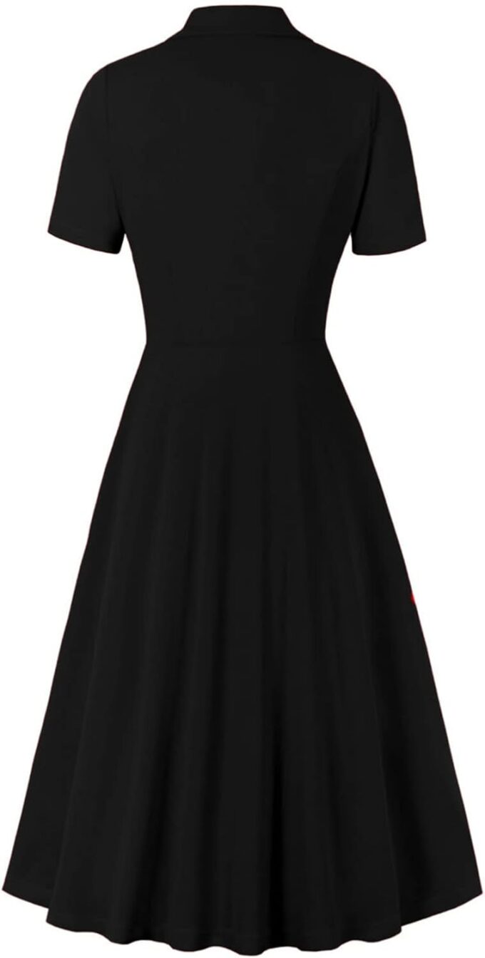 KUFEIUP Damen 1950er Vintage Kragen Zweireihig Business Anzug Kleid – Bild 2