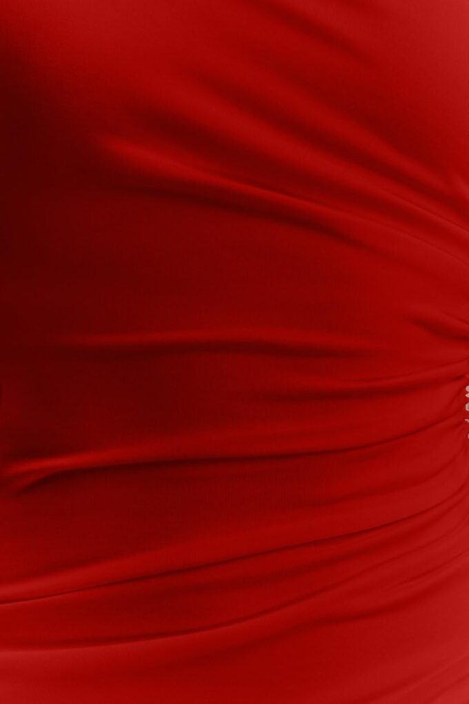 Memoriesea Women's Elegant One Shoulder Sleeveless Ruched Bodycon Cocktail Party Midi Dress – Bild 7