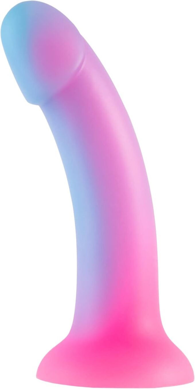 18CM Realistischer Silikon Dildo mit starkem Saugnapf,Bunt Leuchtendes Penisspielzeug für Vaginal und Anal sex,Sexspielzeug für G-Punkt und Prostata Orgasmus,Analdildos kompatibel mit Umschnallgurt…