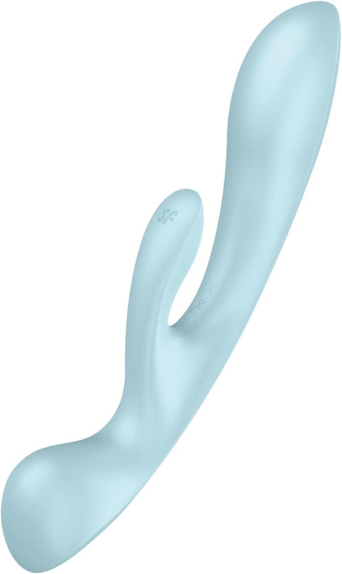 Satisfyer 'Triple Oh', 24 cm, 3 Motoren, flexibel, beidseitig verwendbar, Farbe:blau