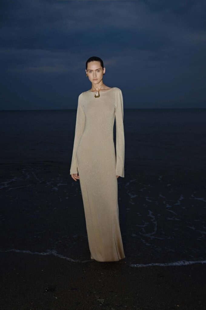 Women's Long Sleeve Ribbed Knit Maxi Dress - Musa – Bild 5