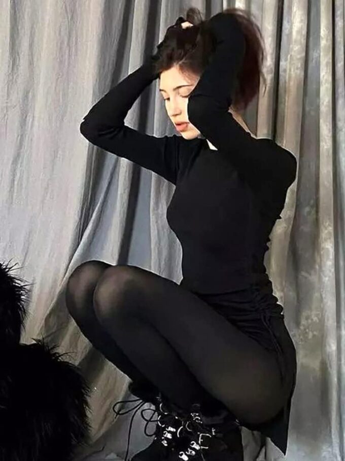 Sexy Black Dress for Women Long Sleeve Bodycon Dress Black Bodycon Dress Sexy Black Dress Long Sleeve Dress – Bild 6