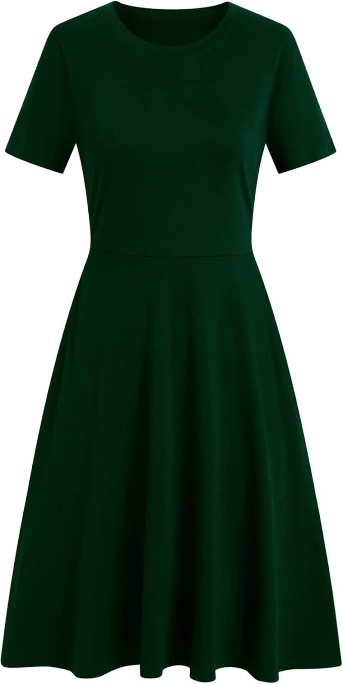 Women's 2025 Fit and Flare Dress Summer Casual Elegant Vintage Floral Printed Work Party A-line Dress with Pockets 162 – Bild 3