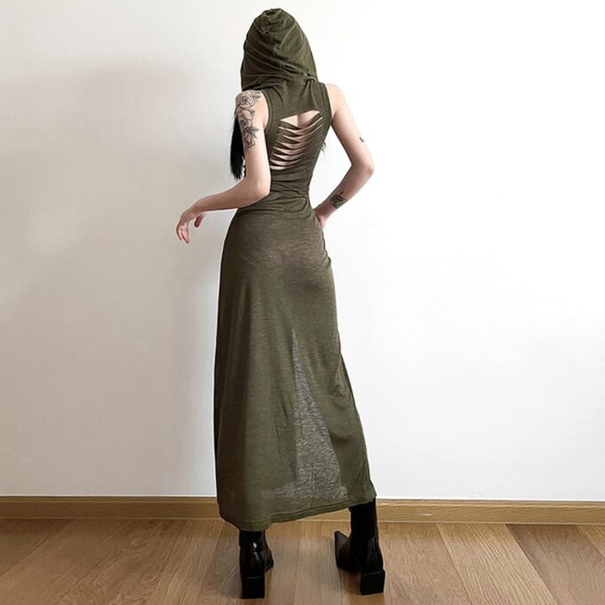 SINROYEE Women High Slit Long Dress Sexy Sleeveless Cocktail Dress Sexy Cutout Bodycon Party Club Cami Dresses – Bild 3