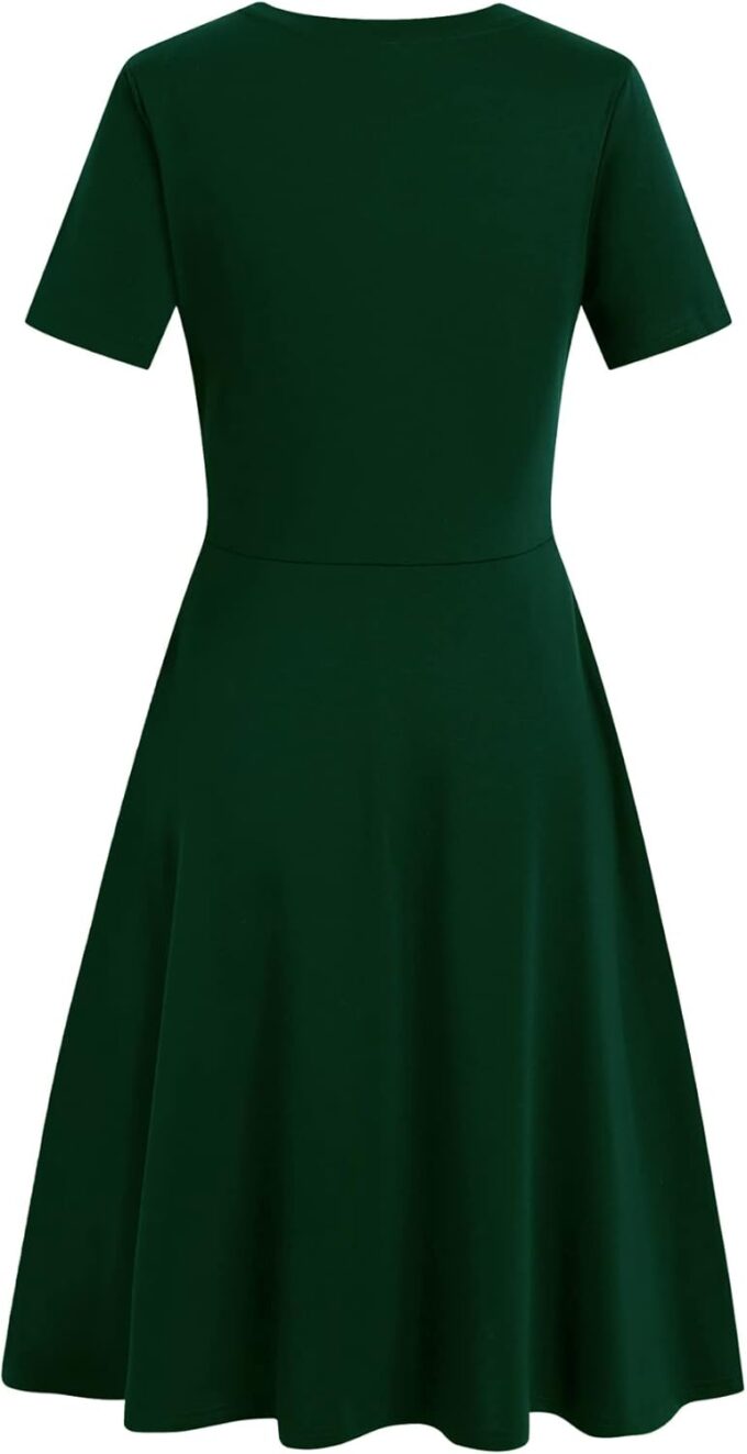 Women's 2025 Fit and Flare Dress Summer Casual Elegant Vintage Floral Printed Work Party A-line Dress with Pockets 162 – Bild 4