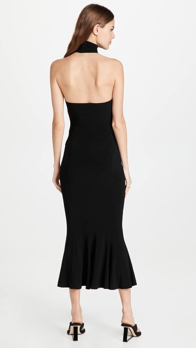 Norma Kamali Women's Halter Turtle Fishtail Dress – Bild 3