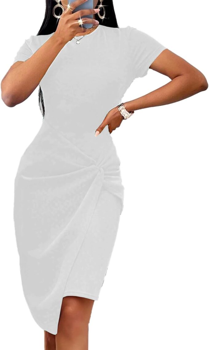 BubFee Langes Kleid für Damen, lässig, langärmelig, Maxikleid, Empire-Taille, locker mit Gürtel 2025