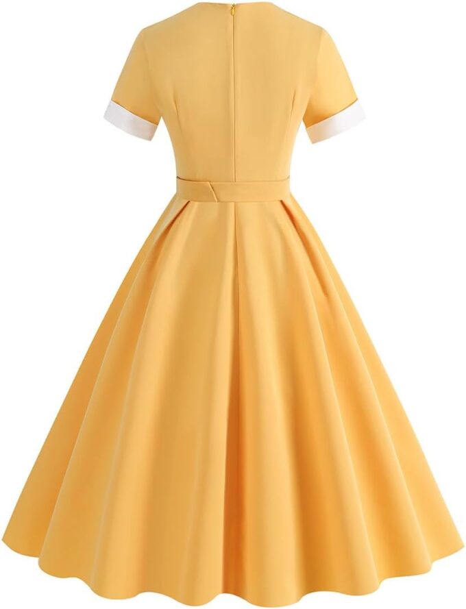 Women's 1950s Retro Dress Short Sleeve Swing Midi Dress Cocktail Dress 50s Style Dresses for Women Vintage – Bild 2