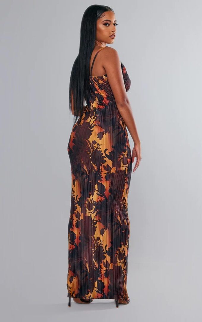 Cowl Neck Dress Sexy Strap Shoulder Pleated Maxi Dresses Summer Wedding Guest Dresses for Women – Bild 5