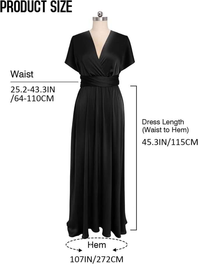 GORAIS Women Infinity Dress for Bridesmaid Long Evening Maxi Wrap Dresses Convertible Prom Wedding Gown – Bild 5