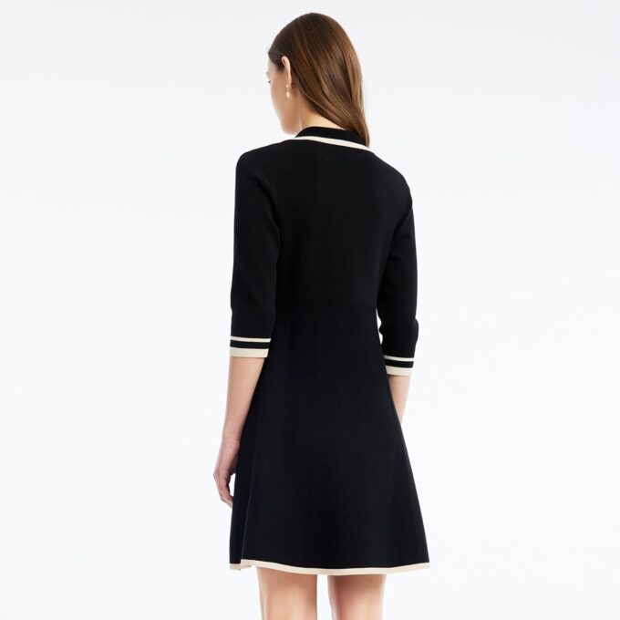 Mini Sweater Dress for Women, Button up 3/4 Sleeve Knit Dresses for Teacher Work Business – Bild 6