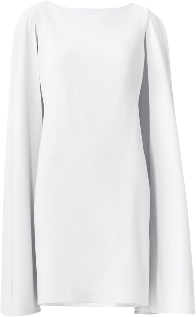 Adrianna Papell Women's Structured Cape Sheath Dress – Bild 4
