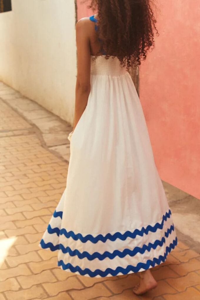 Women's Casual Sleeveless Shirred Back Vacation Beach Maxi Flowy Dress – Bild 2