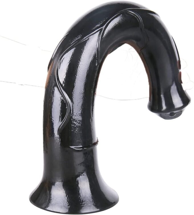 Realistischer Dildo Analdildo Analplug, Größe 43cm*6,5cm, mit Starkem Saugnapf für Freihändiges Spielen, Flexibles Sexspielzeug mit Großem Penis und Schwanz (Schwarz)