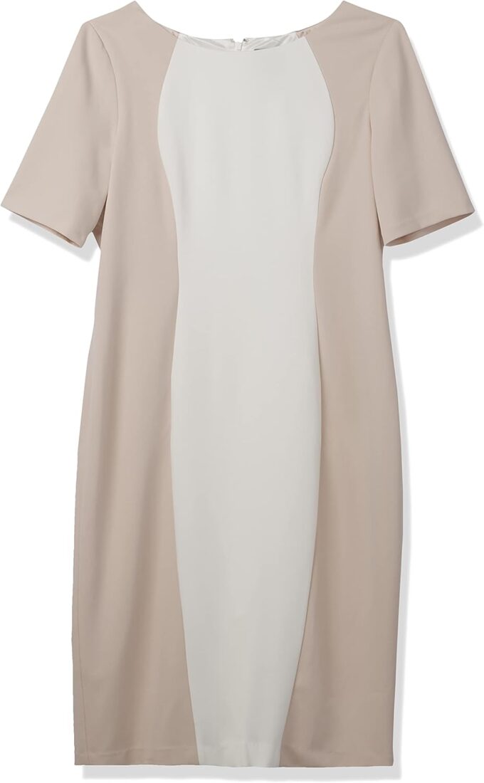 Adrianna Papell Damen Knit Crepe Colorblock Sheath Kleid