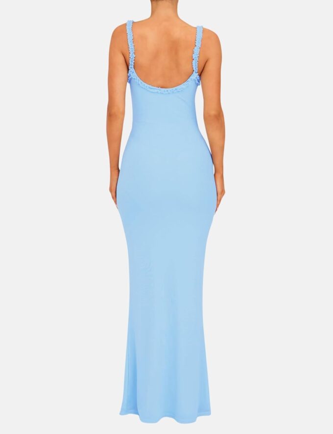 ISZPLUSH Women's Sleeveless All Mesh Dress Sexy Mini Tassel Cut Out See Through Dress High Slit Ruffle Hem Mesh Club Outfit – Bild 3