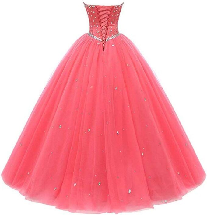 Women's Sweetheart Ball Gown Tulle Quinceanera Dresses Prom Dress – Bild 4