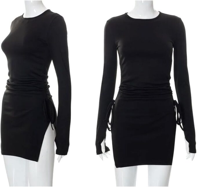 Sexy Black Dress for Women Long Sleeve Bodycon Dress Black Bodycon Dress Sexy Black Dress Long Sleeve Dress – Bild 3
