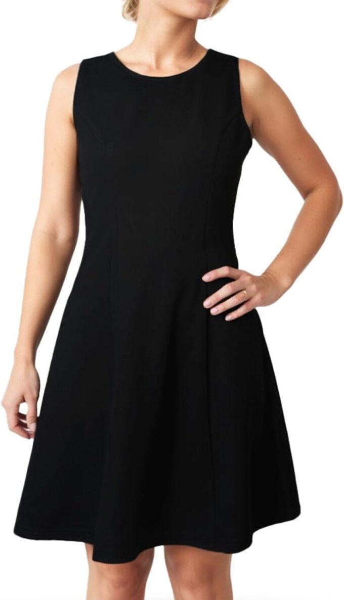 Women's Summer A-Line Mini Dress Sleeveless Round Neck Black Cocktail Dress for Party Graduation Semi-Formal Occasions – Bild 3