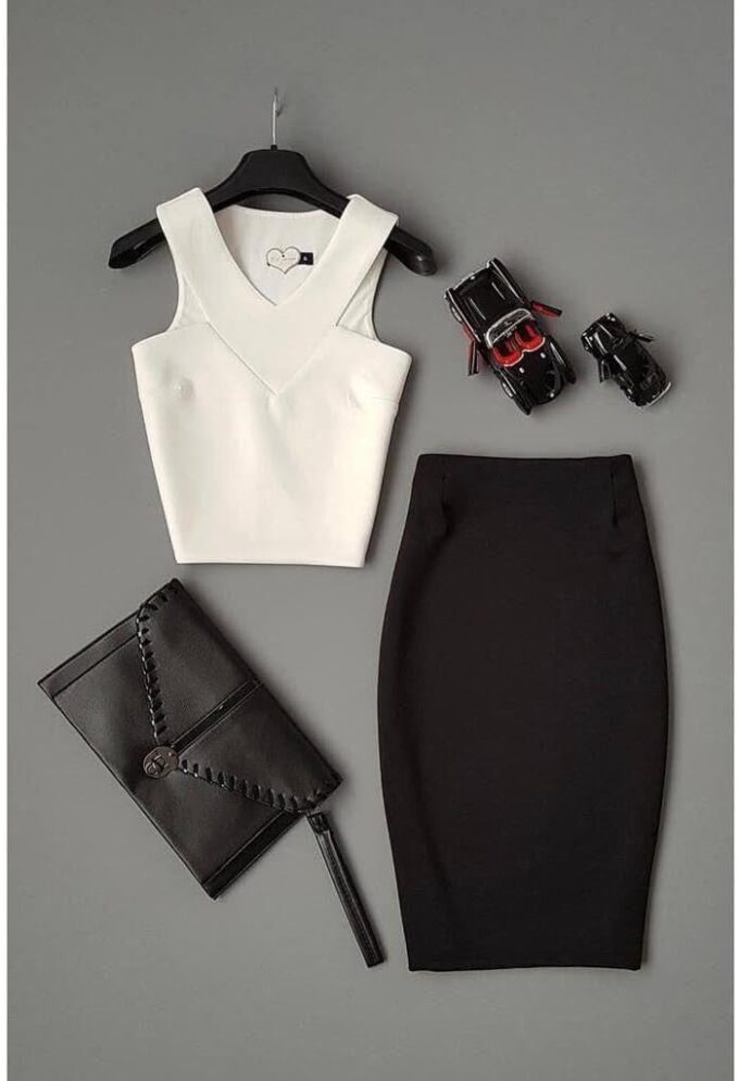 2 Piece Skirt Sets for Women Dressy Sleeveless Blazer Vest Skirts Matching Suit Set Business Casual Work Outfits – Bild 4